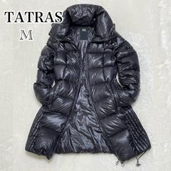 02430-4 タトラス ダウンコート カシミヤ混 ウエストベルト ファー 