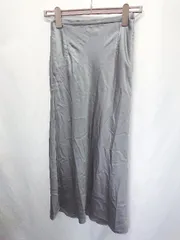 ◇ ⊂ UNITED ARROWS ユナイテッドアローズ サテン ロング丈 マーメイド スカート サイズ36 グレー レディース E  【1409250033186】