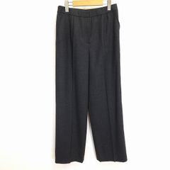 #w レリアン Leilian パンツ 9 ダークグレー センタープレス 毛 ウール 日本製 レディース [962964] k01