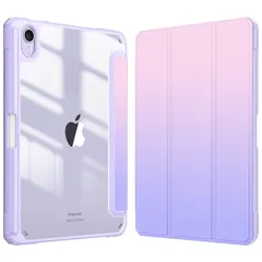 Fintie for iPad Mini 7 ケース (A17 Pro 2024) / iPad Mini 6 ケース 2021 8.3インチ 第7/6世代 透明バックカバー Pencil 収納可能 Pencil ワイヤレス充電対応 三つ折スタンド スリープ機