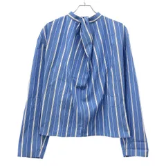 MSGM エムエスジーエム ストライプ プルオーバードレープ ブラウスシャツ 3841MDM03 ブルー 42のサムネイル