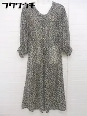 ◇ ◎ w closet ダブルクローゼット 総柄 七分袖 膝下丈 ワンピース サイズF ブラック マルチ レディース  【中古】 【1107270007858】