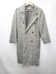 ◇ ⊇ Linoluce リノルーセ チェック ロング 長袖 コート サイズM グレー マルチ レディース E  【1507010014335】