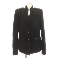 ビーシービージーマックスアズリア BCBGMAXAZRIA ジャケット スタンドカラー ブレザー シングル ウール S 黒 ブラック グレー /YQ ■OSのサムネイル