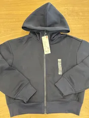 新品　ユニクロ　M ドライスウェットフルジップパーカ　ネイビー