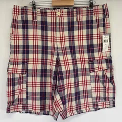古着 美品 ポロジーンズ POLO JEANS ショートパンツ タグ付き ラルフローレン カーゴ 半ズボン ハーフパンツ 短パン チェック w38 マルチカラー メンズ