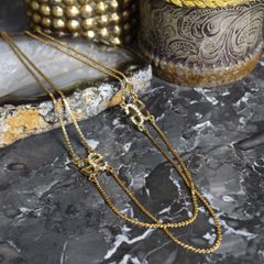 RETRO VINTAGE DOUBLE CHAIN DESIGN NECKLACE/レトロ古着ダブルチェーンデザインネックレス