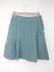 ◇ MARGARET HOWELL シンプル 無地 タック 膝下丈 フレア スカート サイズ3 ダークブルー系 レディース P  【1308240012043】