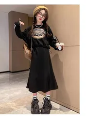 子供服 セットアップ 女の子 キッズ 上下セットジュニア服 子供服 女の子 ワンピース プルオーバー ロングスカート 長袖 秋服 マラソン セットアップ トップス アウター スカートセット おしゃれ カジュアル 可愛い 通学 通園 洋服 xzjhygs#