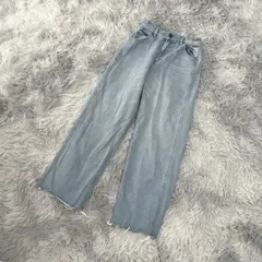 【良品】GRL  グレイル  ジーンズ  デニム  ストレート  ダメージ加工あり  (M)  カジュアル  ヘルシー  レディース  青系  ブルー【送料無料】