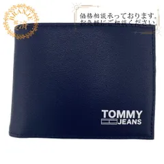 TOMMY HILFIGER/トミーヒルフィガー  AM0AM07603 トミーヒルフィガージーンズ レザー 二つ折り財布 ブラック メンズ ブランド