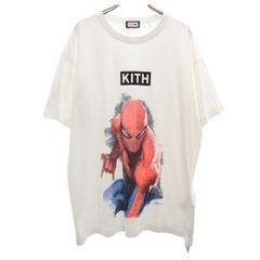 MARVEL マーベル KITH  キス コラボ 未使用 半袖 Tシャツ L 白 スパイダーマン タグ付き メンズ 古着