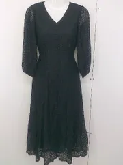 GRL 総レース Vネック ロングワンピース 02213