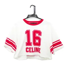 CELINE　セリーヌ　ショート丈　クロップド丈　ロゴ　Tシャツ　正規品 極美品】CELINE セリーヌ クロップド Tシャツ チビT #S ロゴ