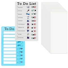 【数量限定】メモ帳 雑用チャート 日常生活計画 スケジュール 忘れ物チェッカー 項目 ブランクカード20枚付き 2個セット メモ 持ち物チェッカー 仕事 リスト DO 時間管理ノート TO (白＋青) チェックリスト