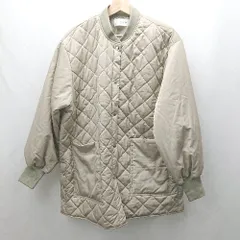 ◇ ⊇ chocol raffine robe 中綿入り 長袖 キルティングコート サイズF ライトカーキ レディース E  【1503310005240】