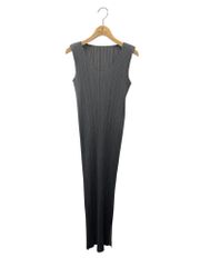 プリーツプリーズイッセイミヤケ PP04-JH616 ワンピース 2 グレー ノースリーブ スリット ITYT8E3M1PQU