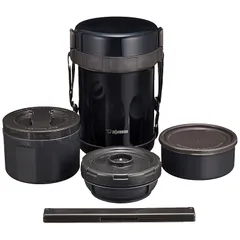【新品】 象印 ( ZOJIRUSHI ) 保温弁当箱 ステンレスランチジャー ネイビーブラックお茶わん約3杯分 SL-GG18-BD 1