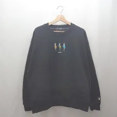 ◇ ⊇ PLAY BOY プレイボーイ 刺繍　ポイント 長袖 丸首トレーナー サイズL ブラック系 メンズ E  【1505290012584】のサムネイル