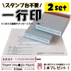 ※２個セット※【スタンプ台不要】一行印★浸透印スタンプ【9ｍｍ×53ｍｍ】