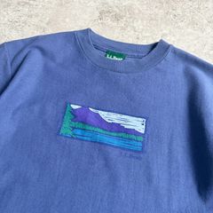 90～00s L.L.Bean Landscape painting Logo Printed T-shirt エルエルビーン 風景画 ロゴ TEE Tシャツ アウトドア