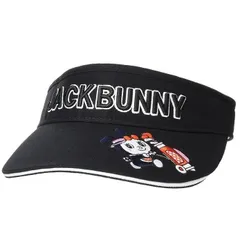 【新品】ジャックバニードラえもん コラボ サンバイザー ドラミちゃん 男女兼用 ユニセックス ブラック 黒 帽子 ゴルフ JACK BUNNY by PEARLY GATES Doraemon