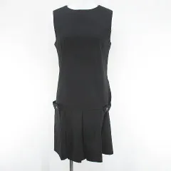 ザラ ベーシック ZARA BASIC ノースリーブ 膝上 ミニ フレアワンピース ワンピース S 黒系 ブラック 無地