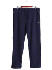 【お得なクーポン配布中!】 90s ポロ ラルフローレン ポケット付き スウェット パンツ メンズ L 古着 90年代 オールド 裏起毛 トレーナー ヘビーウェイト スエット 紺