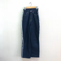 CALNAMUR サイドフリンジデザインデニムパンツ S 裾縫製済 国産デニム