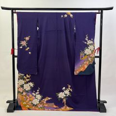 中振袖 振袖 正絹 中古品 紫 紫色  3S814 HACX726