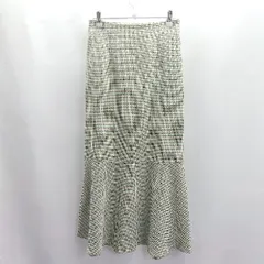 ◇ ⊇ w closet ダブルクローゼット チェック柄 ロング マーメイド スカート サイズ表記なし グリーン系 レディース E  【1503310003864】