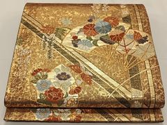 V3124 ○高級 正絹 唐織 六通 袋帯 華文 花文 蝶々 - メルカリ