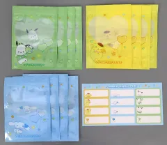 【中古】グッズセット 31.ポムポムプリン＆シナモロール＆ポチャッコ 窓付き袋セット(黄・ブルー・緑) 「サンリオ当りくじ エンジョイアイドルシリーズ 推し活 当りくじ」