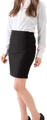 Eiza(エイザ) ペンシル スカート ミニ 丈 膝上 タイト オフィス スーツ OL ウエストゴム e127( ブラック,  2XL)
