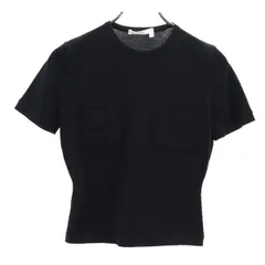 ポールカ ウール100％ 半袖 ニット カットソー S ブラック系 PAULE KA 胸ポケット レディース 【中古】  【230629】