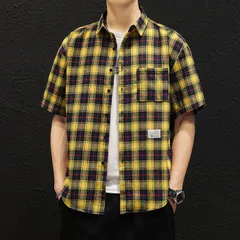 未使用 チェックシャツ メンズ シャツ トップス 半袖 カジュアルシャツ メンズシャツ シンプル 夏物 ゆったり カジュアル おしゃれ プレゼント 通勤 通学 薄手 かっこいい 夏服 お洒落 nuol820