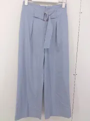◇ green label relaxing UNITED ARROWS ハイウエスト ウエストベルト ワイド パンツ サイズ 34 ブルー レディース  【中古】 【1203310004976】