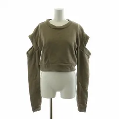 リミフゥ LIMI feu TIGHT FLEECE LINING SHORT PULLOVER WITH DESIGN SLEEVE カットソー 肩出し 長袖 ショート 2 カーキ ZU86-FA017 /NQのサムネイル