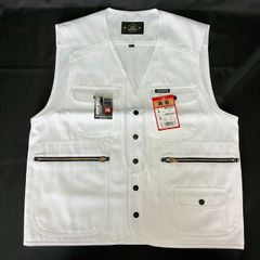 M0616D🐯寅壱　ワークベスト　Lサイズ　 白　新品タグ付き　ベスト　ホワイト