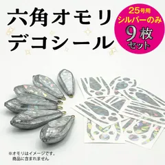 六角オモリデコシール　25号用（シルバーのみ）9枚のサムネイル