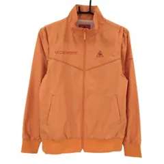 【美品】ルコックゴルフ 2WAYジャケット オレンジ 裏メッシュ 袖着脱可 収納袋付 レディース L ゴルフウェア le coq sportif