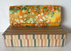 【和装バッグ】がま口  黄色  葉っぱ    ハンドバッグ  和風  クラッチバッグ