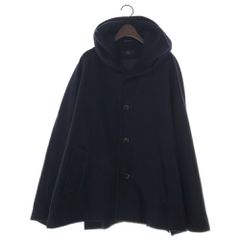 ◆美品◆ ワイズ Y's ウール フーデッドコート メンズ ネイビー size2 [Y01807]