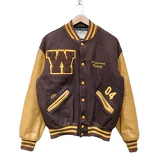 DeLongデロング 60's〜70's スタジャン 青/黃 /革 size44 DeLongデロング 60's〜70's スタジャン 青/黃 /革 size44