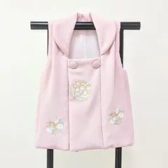 七五三 3歳 女の子 被布コート 単品 くすみ ピンク 毬 刺繍 SH10-3