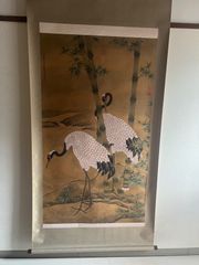 祖母制作 文化刺繍 鶴 額装 大型作品 日本刺繍 ハンドメイド - メルカリ