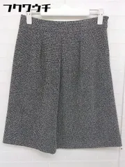 ◇ Simplicite シンプリシテェ 膝丈 台形 スカート サイズ38 ブラック ホワイト レディース 【中古】 【1105310024025】