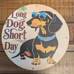 犬 ダックス ブリキ看板 d37