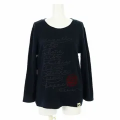 ハンティングワールド HUNTING WORLD Tシャツ カットソー 長袖 クルーネック ロゴプリント コットン M 黒 ブラック /KUのサムネイル