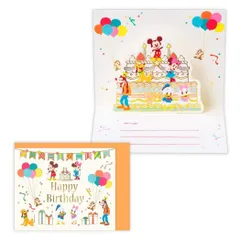 【メール便】ディズニー ミニカード 誕生お祝い 立体カード DN仲間たち ハッピーバースデーケーキ 日本ホールマーク バースデーカード キャラクター メッセージカード グッズ 
